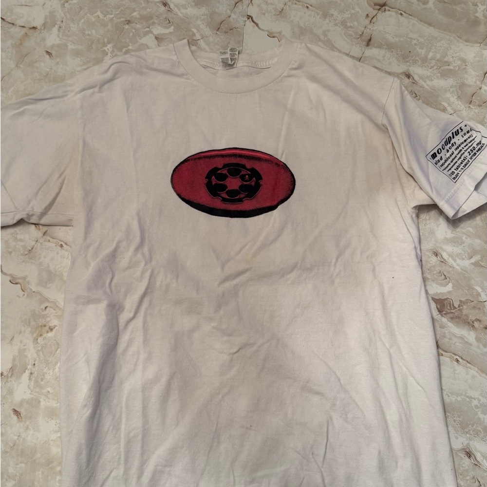 Alstyle White Tee with Red Graphic